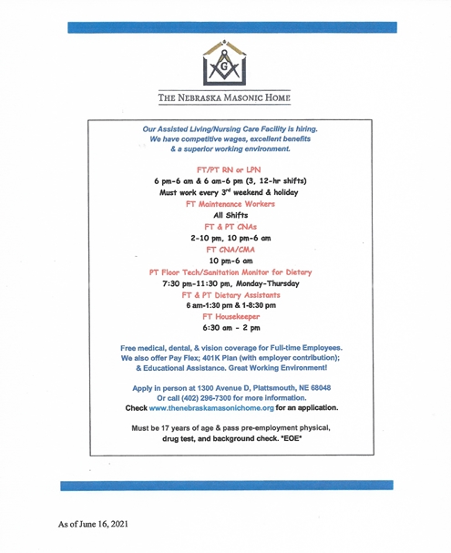 Help wanted ad 495