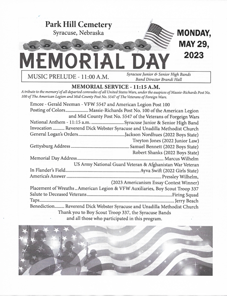 Memorial Day Program A 2023 450