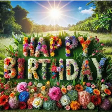 Happy Birthday in flowers