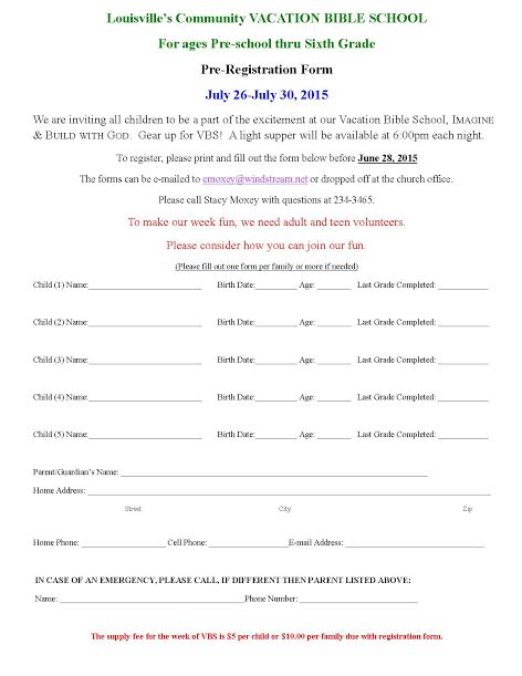 VBS registration